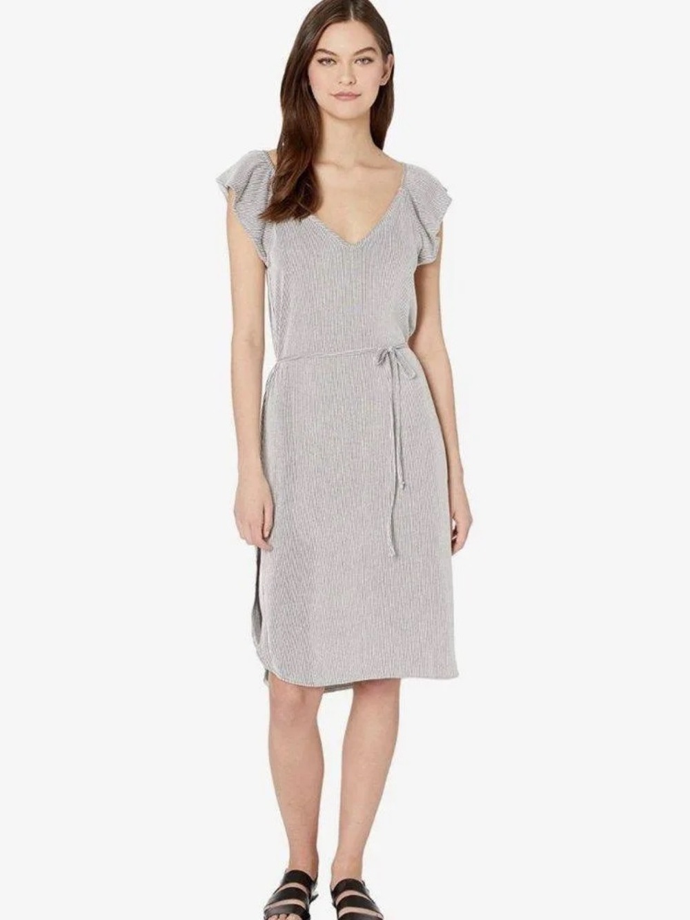 O'Neill Gray Deviea Striped Midi Dress - Picture 2 of 8